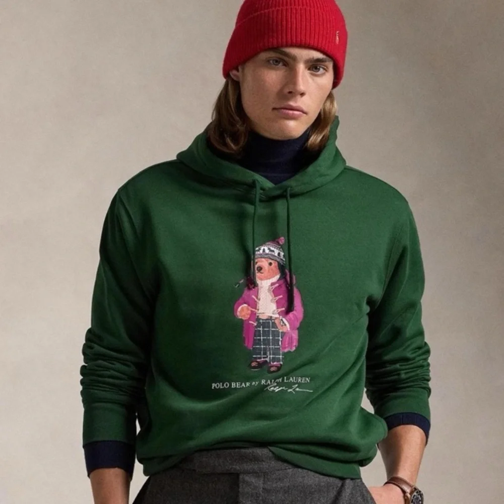 POLO RALPH LAUREN MEN’S WINTER POLO BEAR HOODIE GREEN NWT M